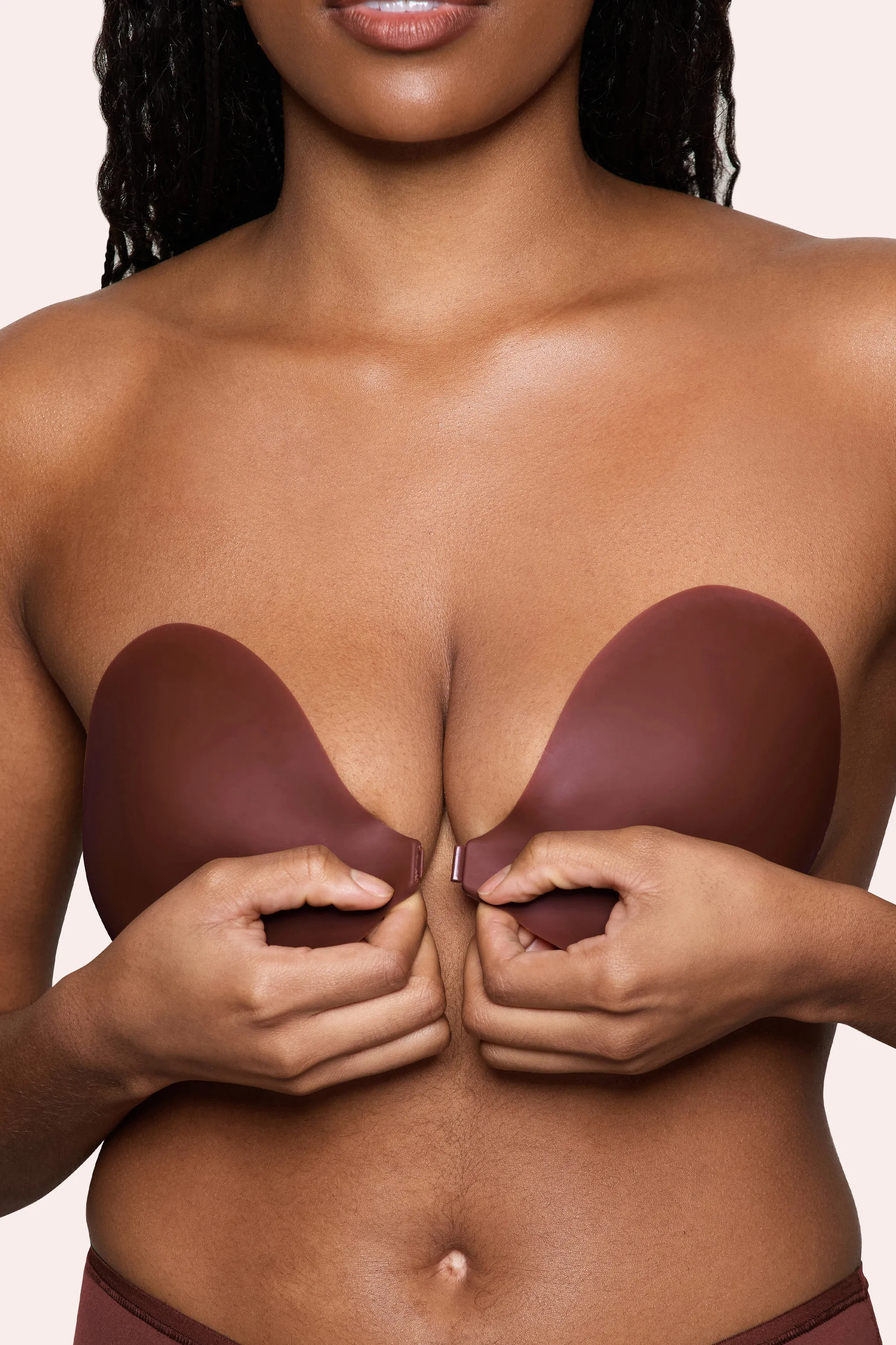 Invisibra | Boomba Cocoa Invisible Sticky Bra sold by Club L London