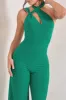 Tilly | Green Cut Out Halterneck Asymmetrical Jumpsuit sold by Club L London