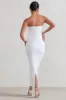 Evita | White Maternity Sweetheart Twist Detail Midi Dress sold by Club L London
