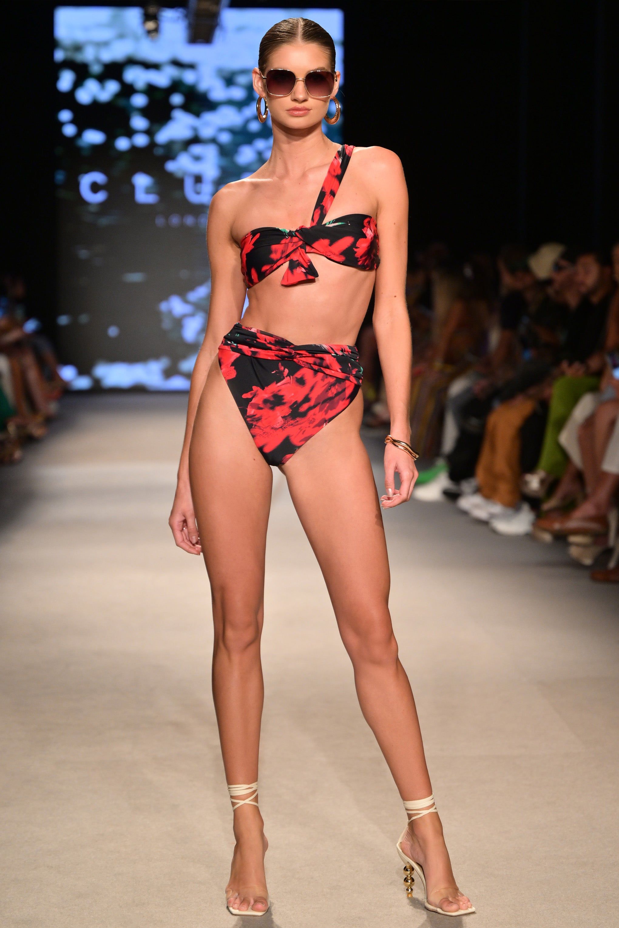 High Tide | Multi Print High Waisted Twist Front Bikini Bottoms sold by Club L London product image thumbnail 8