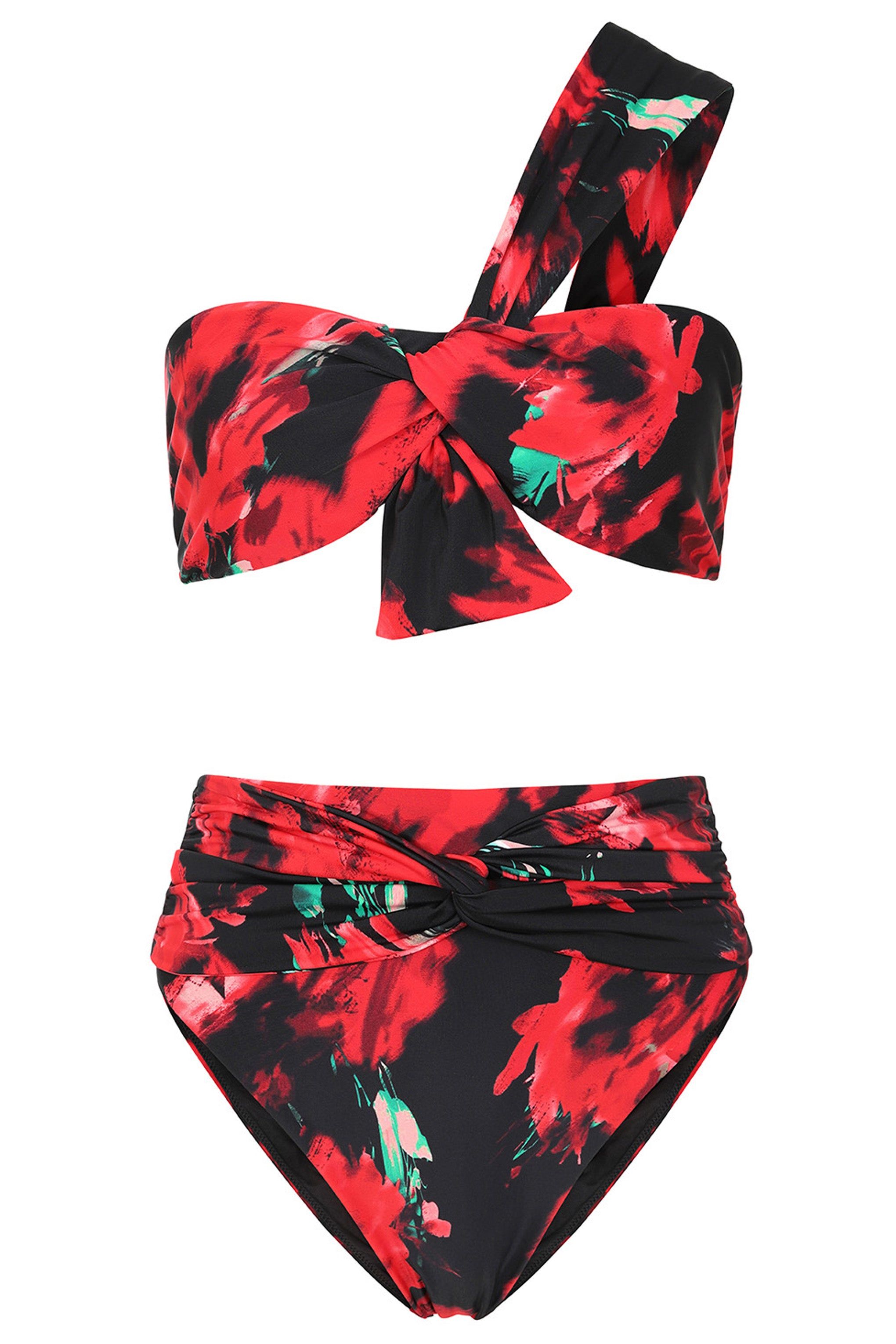 High Tide | Multi Print High Waisted Twist Front Bikini Bottoms sold by Club L London product image thumbnail 7