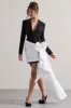 Capital | Black Tailored Blazer Mini Dress With Side Drape sold by Club L London