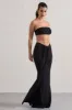 Vitality | Black Ruched Drape Maxi Skirt sold by Club L London