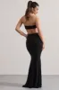 Vitality | Black Ruched Drape Maxi Skirt sold by Club L London