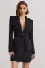 Genesis | Black Belted Utility Blazer Dress sold by Club L London