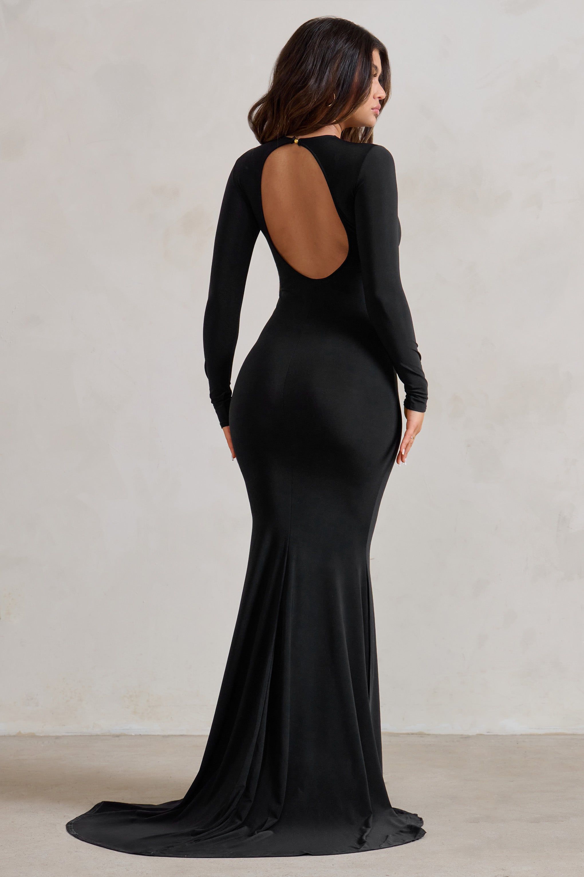 women's black long sleeve dress Marine Layer Lexi Rib V-Neck Maxi Dress in Black Extra Large / Black