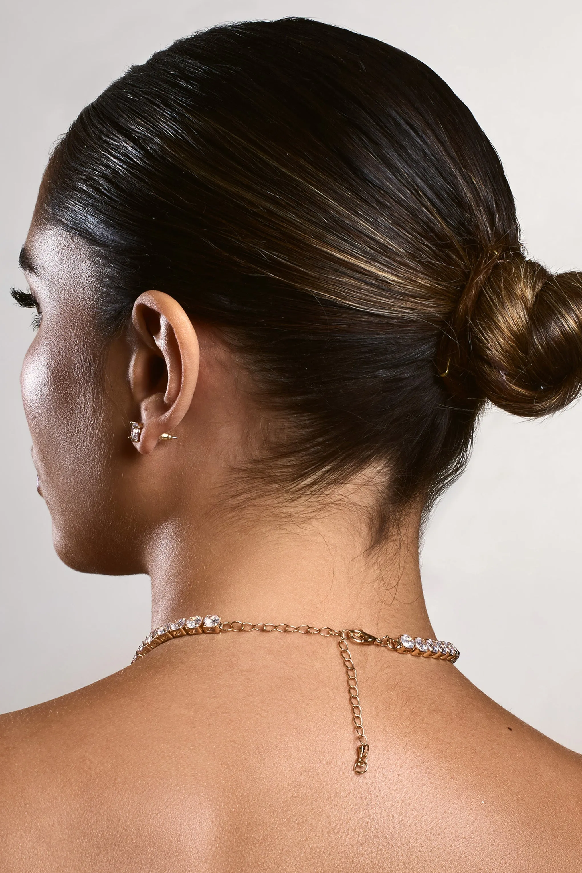 Livia | Silver Diamante Necklace & Earrings Set sold by Club L London product image thumbnail 2