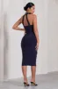 Dora | Navy Halter-Neck Open-Back Maternity Midi Dress sold by Club L London
