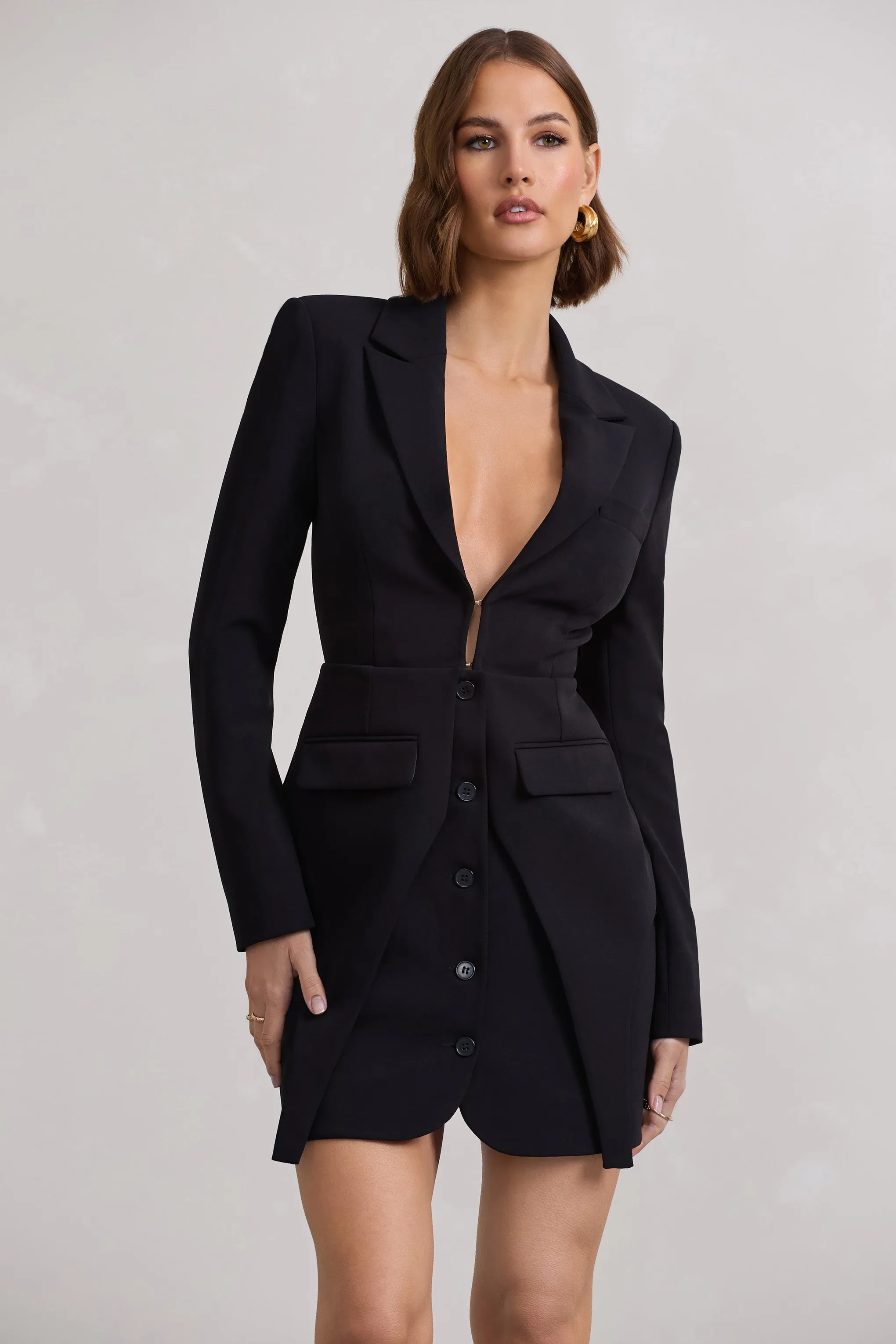 Chelsea | Black Fitted Blazer Mini Dress sold by Club L London product image thumbnail 5
