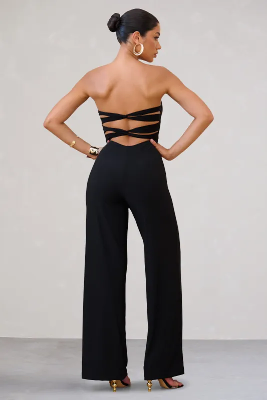 Janon | Black Sweetheart Bandeau Jumpsuit sold by Club L London