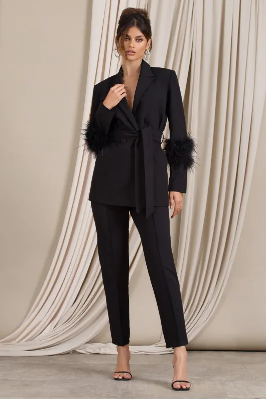 Cilla | Black Cigarette Trousers sold by Club L London