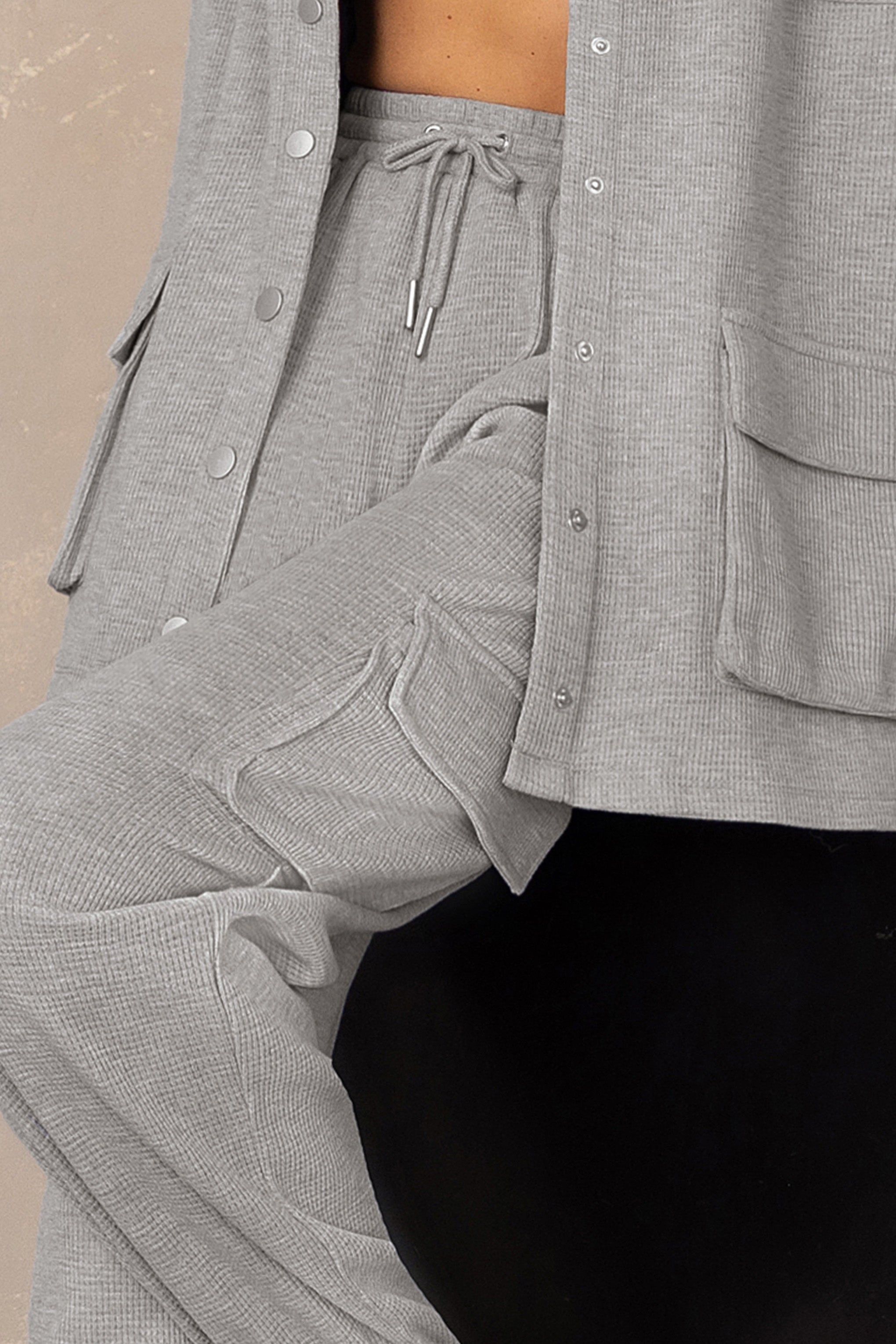 Unlimited | Grey Marl Oversized Joggers With Utility Pockets sold by Club L London product image thumbnail 6