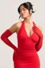 Your Touch | Red Sheer Long Ruched Gloves sold by Club L London