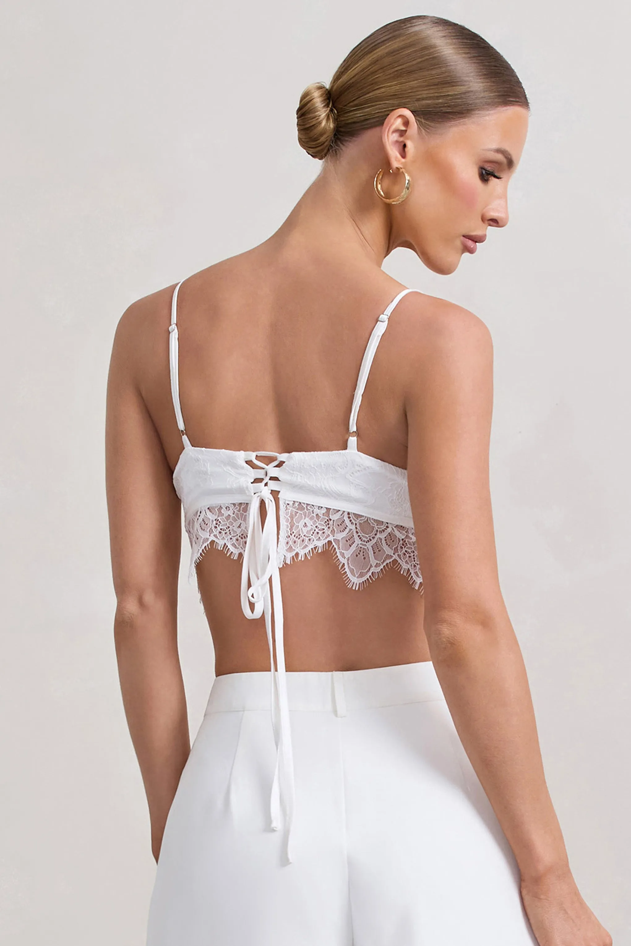 Natalia | White Lace Bralette sold by Club L London product image thumbnail 2
