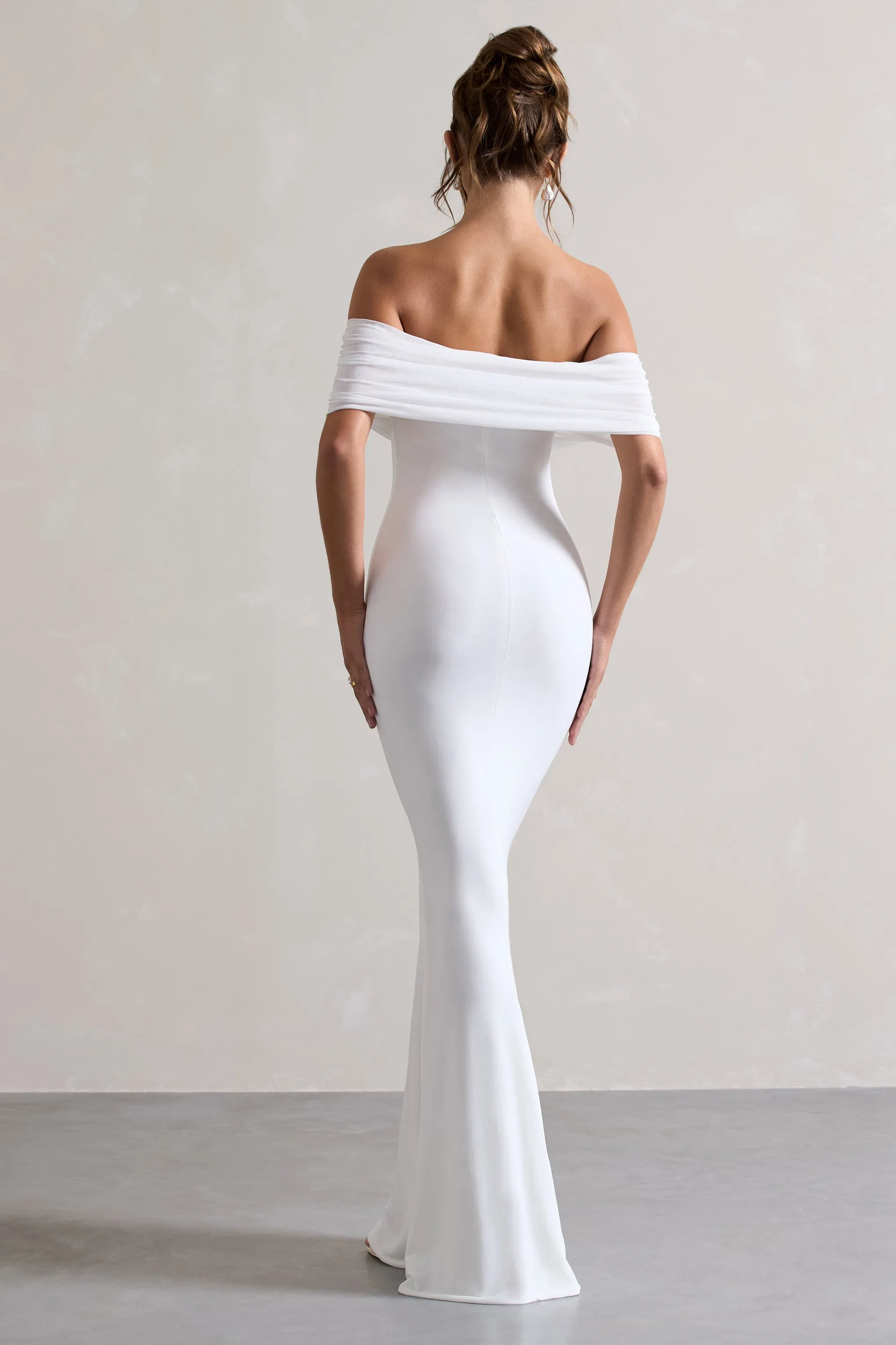 Kiana | White Bardot Maxi Dress sold by Club L London product image thumbnail 2