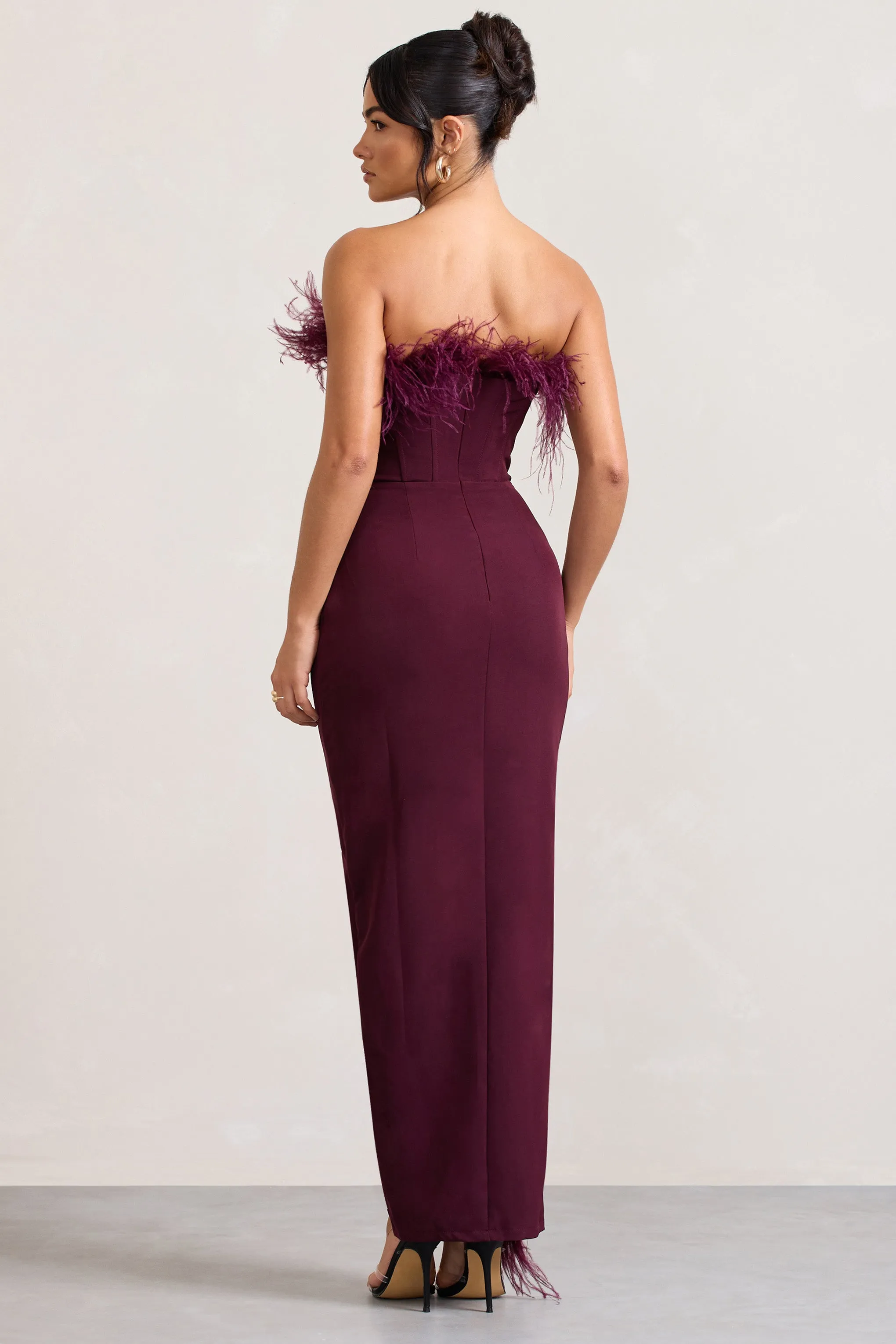 corrupt cosmo dress in burgundy reviews Stolen Stores CULT MIA X Stolen Stores HALTER BIAS MAXI DRESS IN BURGUNDY main image 1