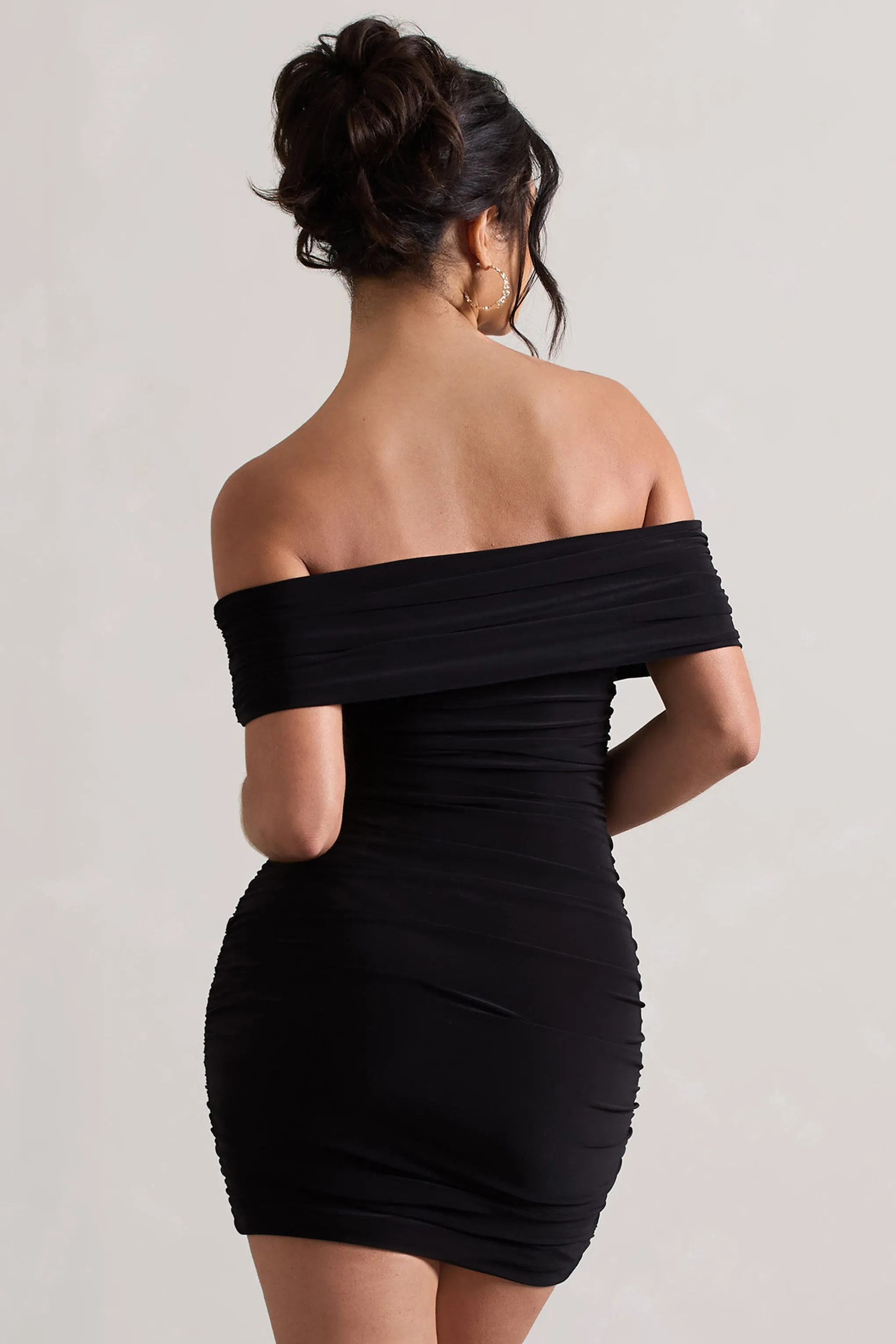 Zeta | Black Bodycon Bardot Mini Dress sold by Club L London product image thumbnail 2