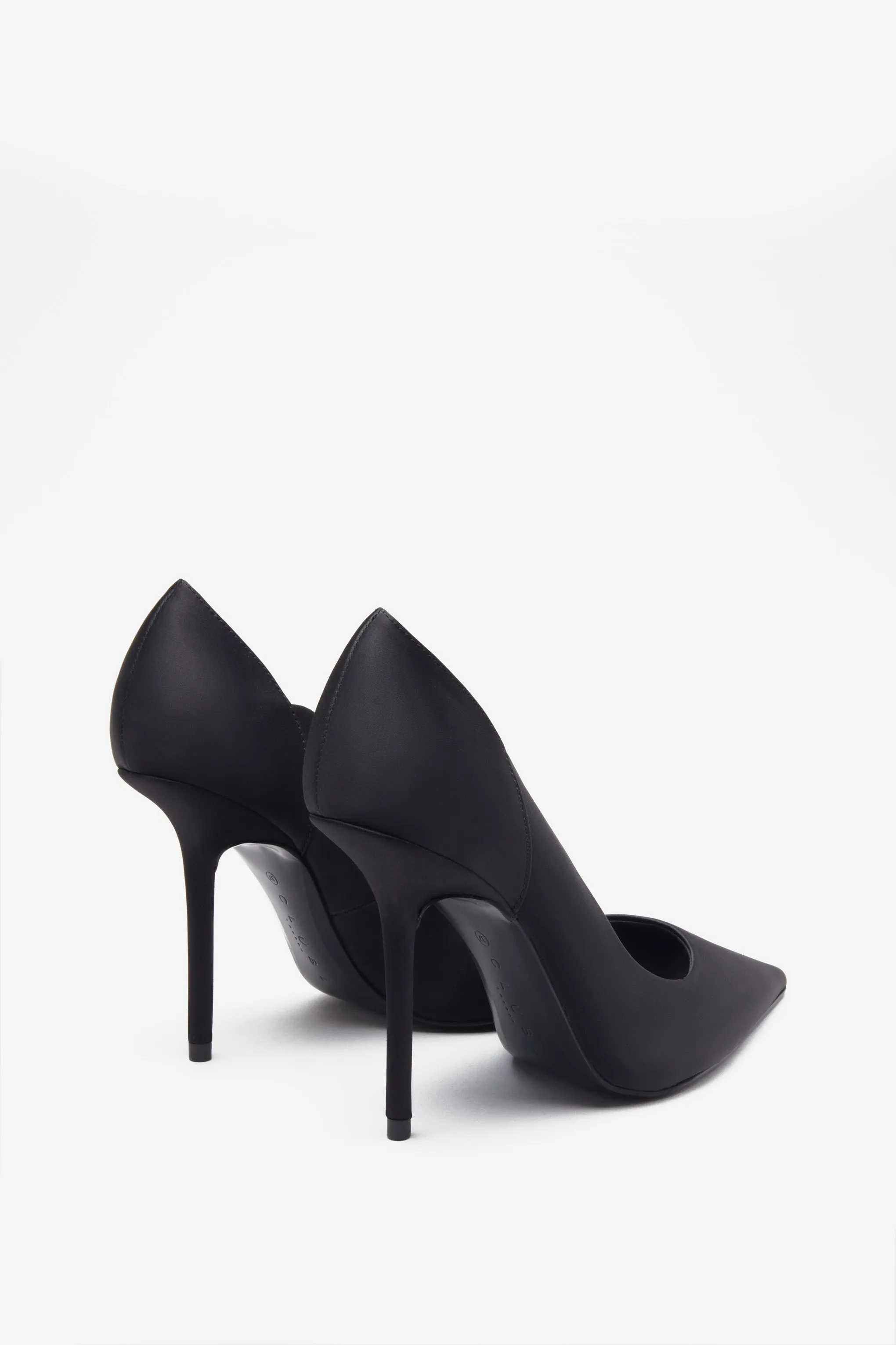 Blade | Black Satin Court Heels With Scallop Edge sold by Club L London product image thumbnail 3