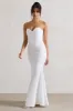 Idyllic | Cream Strapless Corset Style Fishtail Maxi Dress sold by Club L London