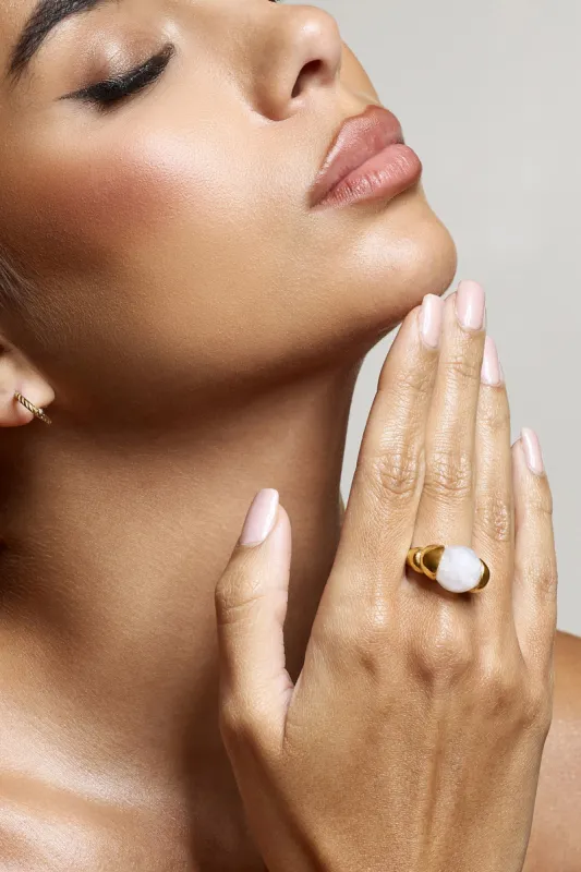 Sabri | Pink Statement Gold Ring sold by Club L London