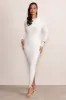 Milania | White Long Sleeve Maxi Dress with Hood sold by Club L London