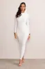 Milania | White Long Sleeve Maxi Dress with Hood sold by Club L London