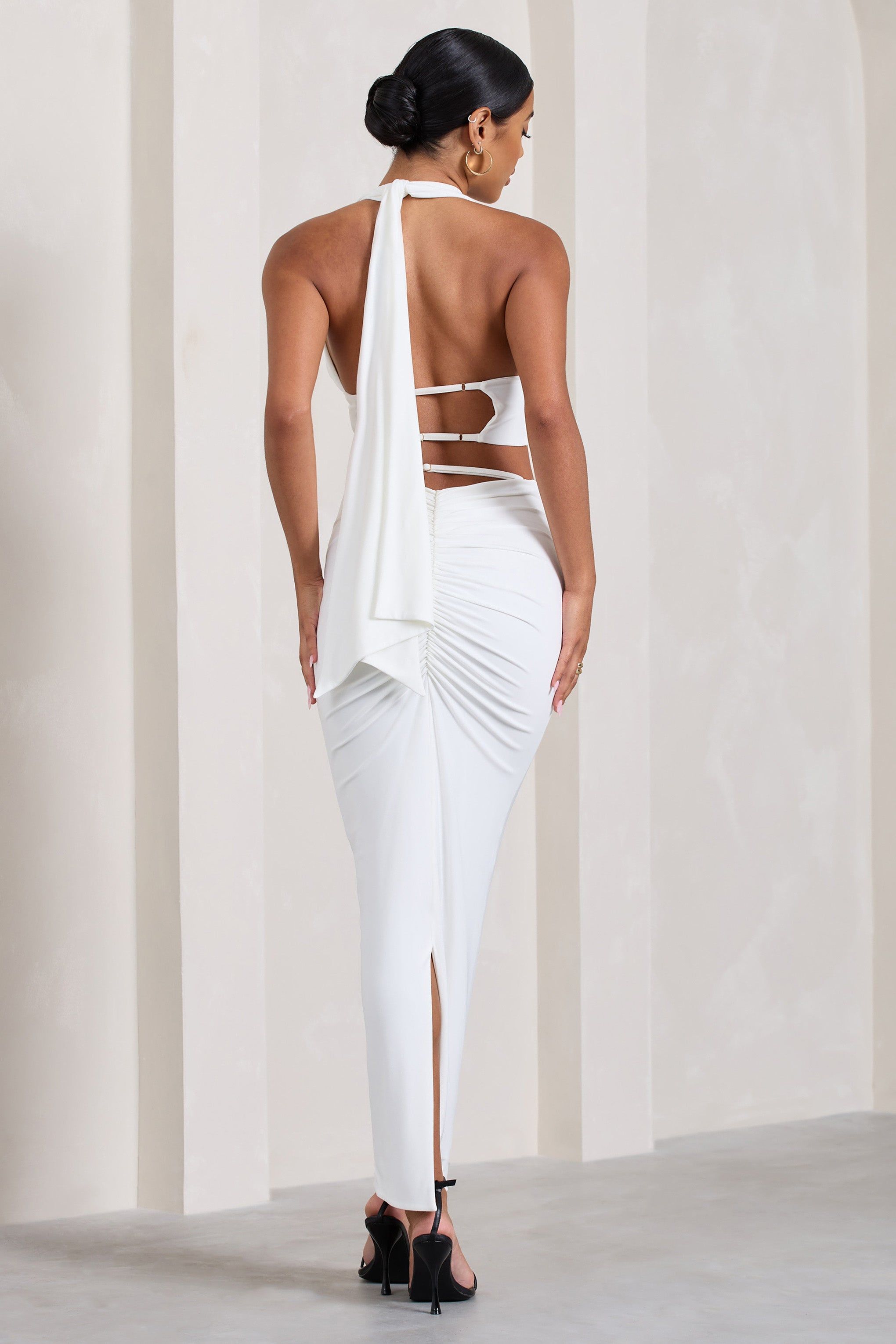 Onna | White Bodycon Pencil Maxi Skirt sold by Club L London product image thumbnail 2
