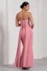 Christina | Blush Pink Bandeau Sleeveless Maternity Maxi Dress With Cape sold by Club L London