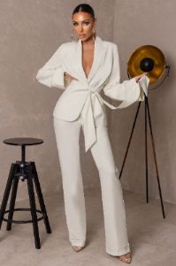 In Form | Cream Wide Leg Trouser sold by Club L London