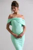 Lydia | Mint Bardot Bow Detail Midi Dress sold by Club L London