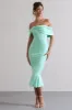 Lydia | Mint Bardot Bow Detail Midi Dress sold by Club L London
