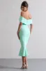 Lydia | Mint Bardot Bow Detail Midi Dress sold by Club L London