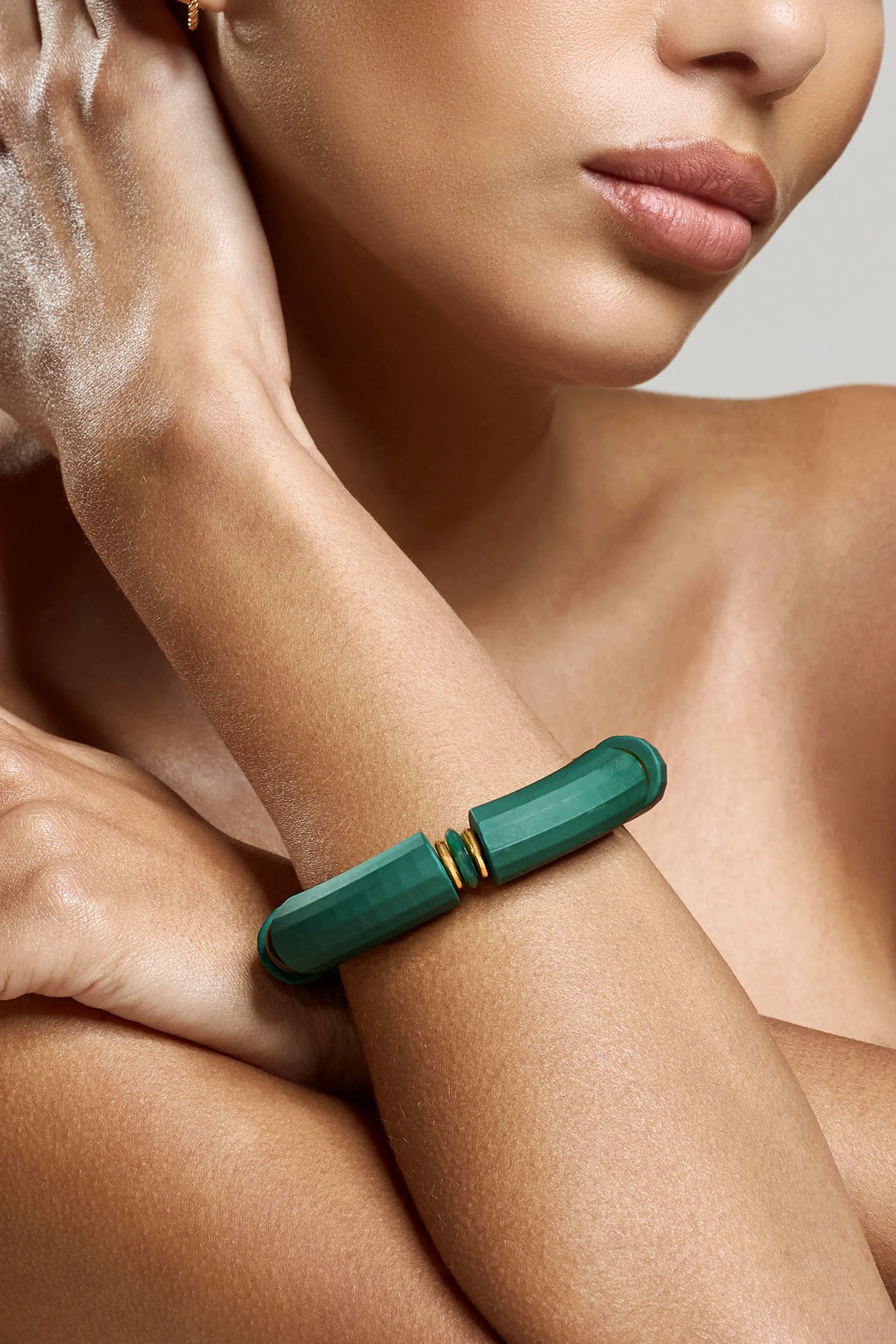 River | Jade Green Chunky Bracelet sold by Club L London product image thumbnail 2