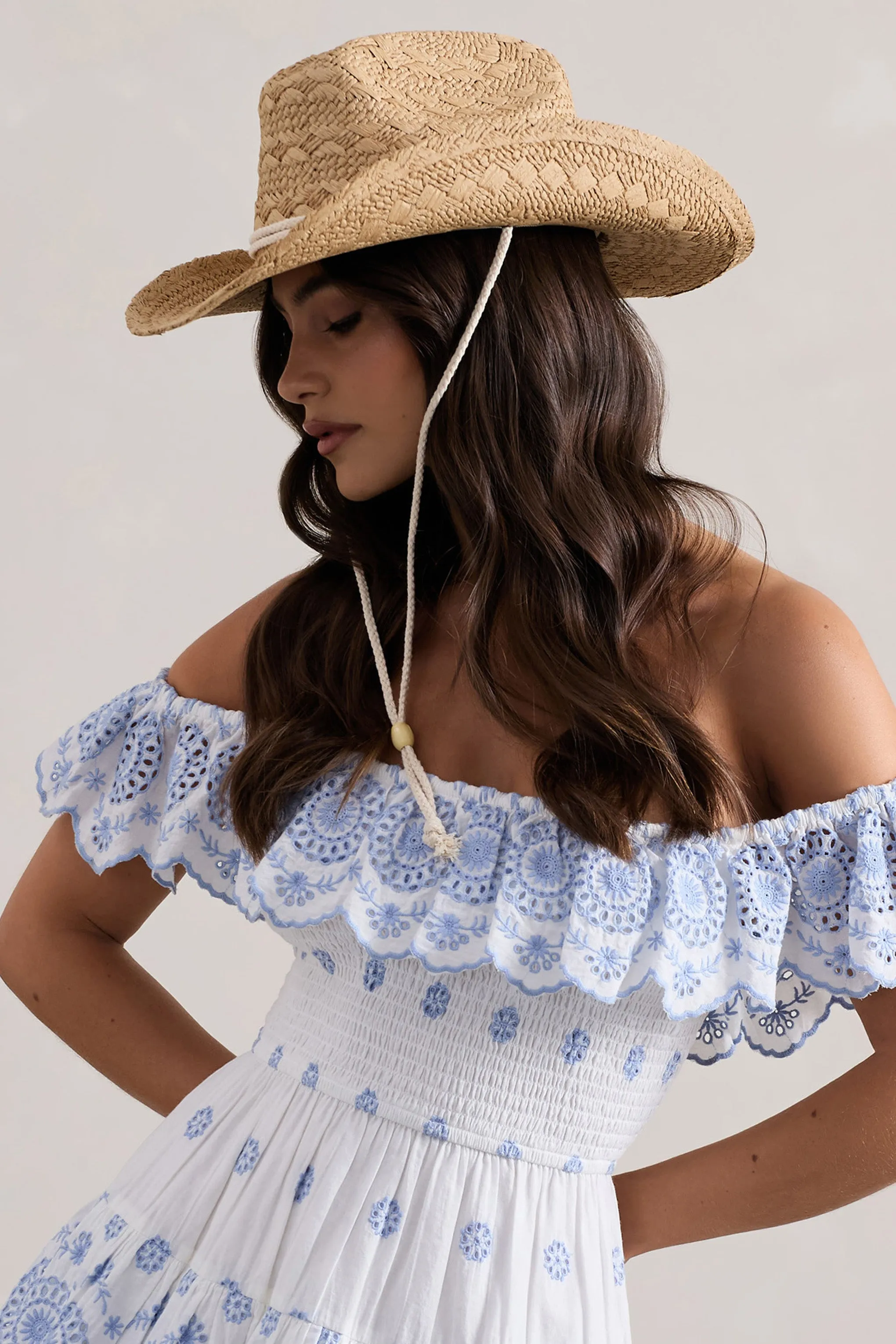 Wild At Heart | Beige Straw Sun Hat sold by Club L London product image thumbnail 3