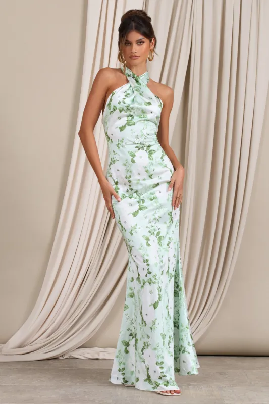 green dress on brown skin Emerald Green Cross Halter Satin Tight Short Homecoming Dress – BIZTUNNEL main image 0