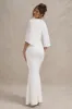 Kianne | White Draped Short-Sleeve Maxi Dress sold by Club L London