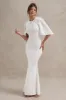Kianne | White Draped Short-Sleeve Maxi Dress sold by Club L London