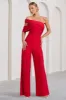 Candy | Red Asymmetric One Shoulder Ruched Jumpsuit sold by Club L London