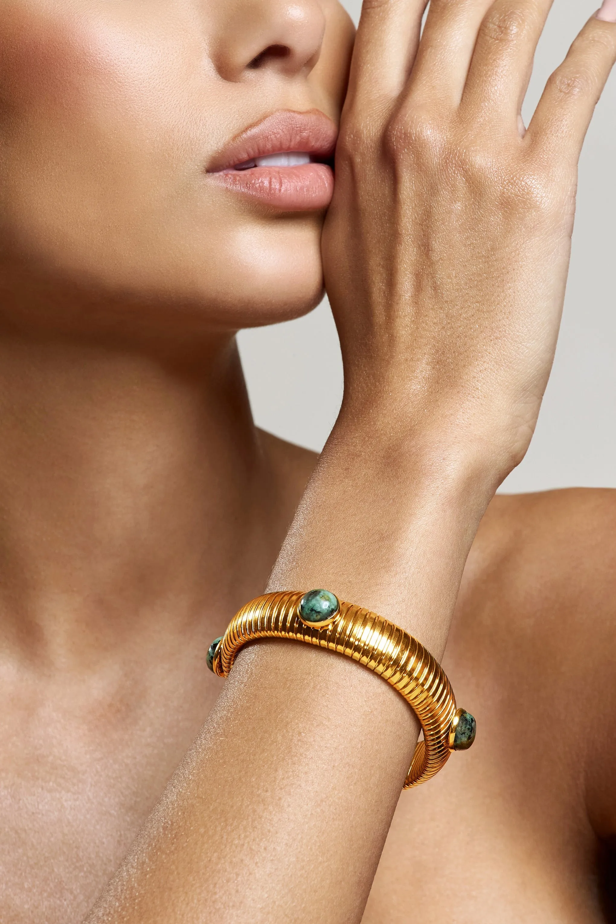Adrianne | Gold Bracelet With Blue Pendants sold by Club L London product image thumbnail 2