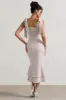Caserta | White & Red Floral Buttoned Midi Dress With Flared Hem sold by Club L London