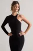 Toya | Black Asymmetric Split Maxi Dress sold by Club L London