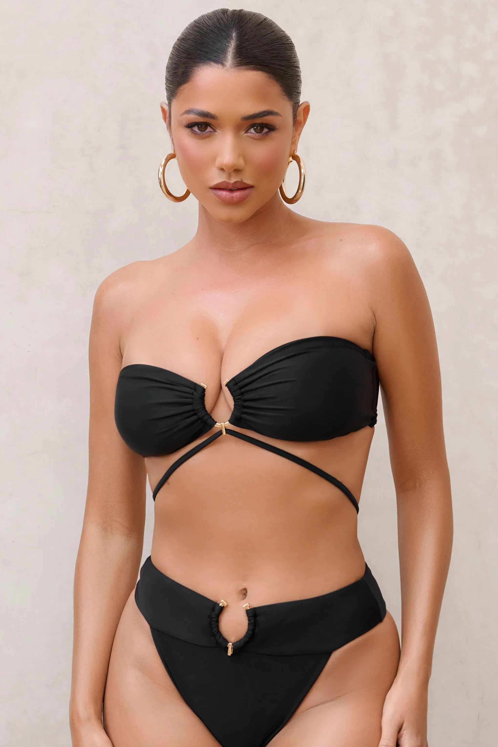 Freyr | Black Bandeau Bikini Top sold by Club L London product image thumbnail 3