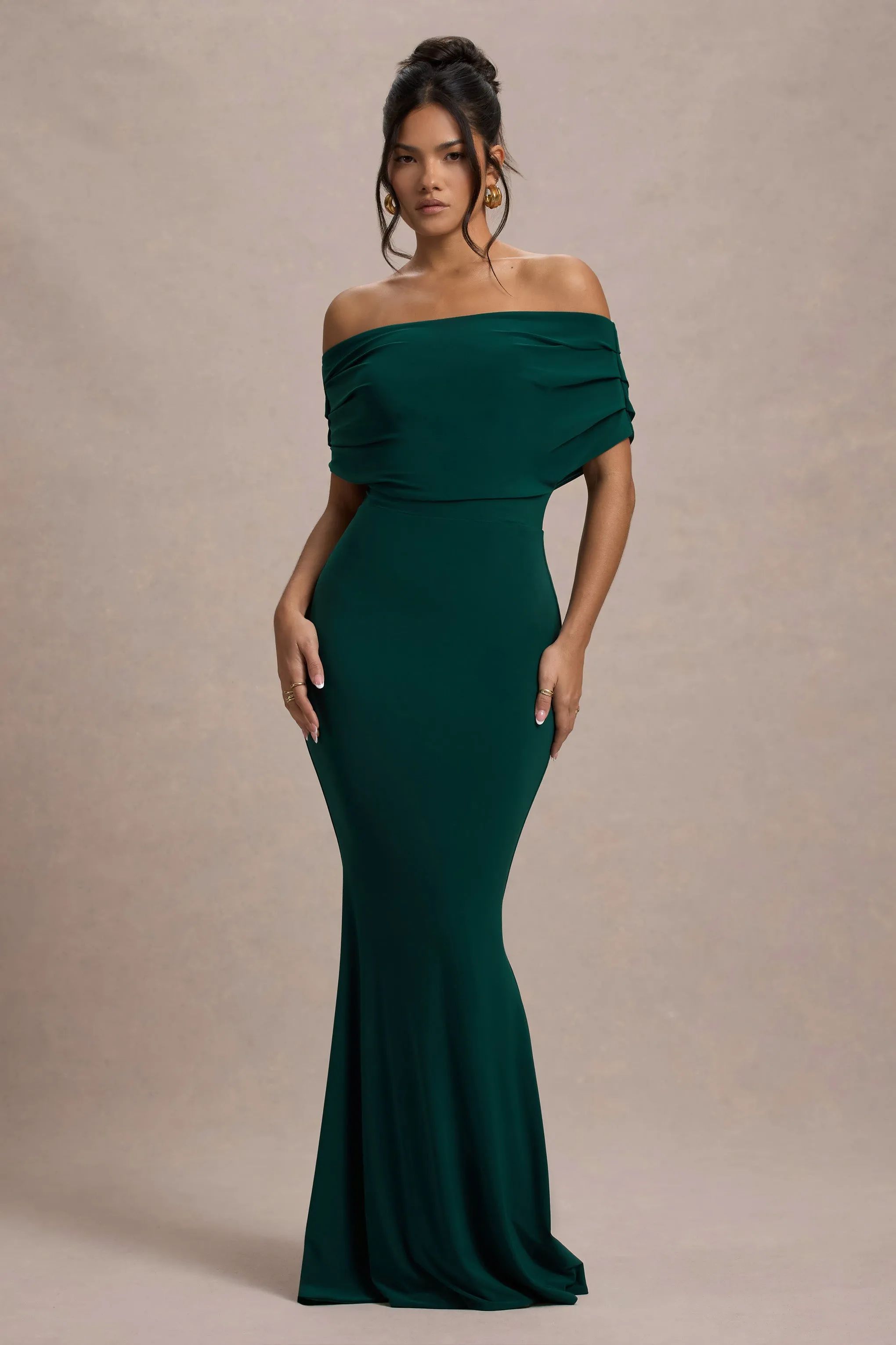 Bowden | Bottle Green Bardot Maxi Dress sold by Club L London product image thumbnail 5