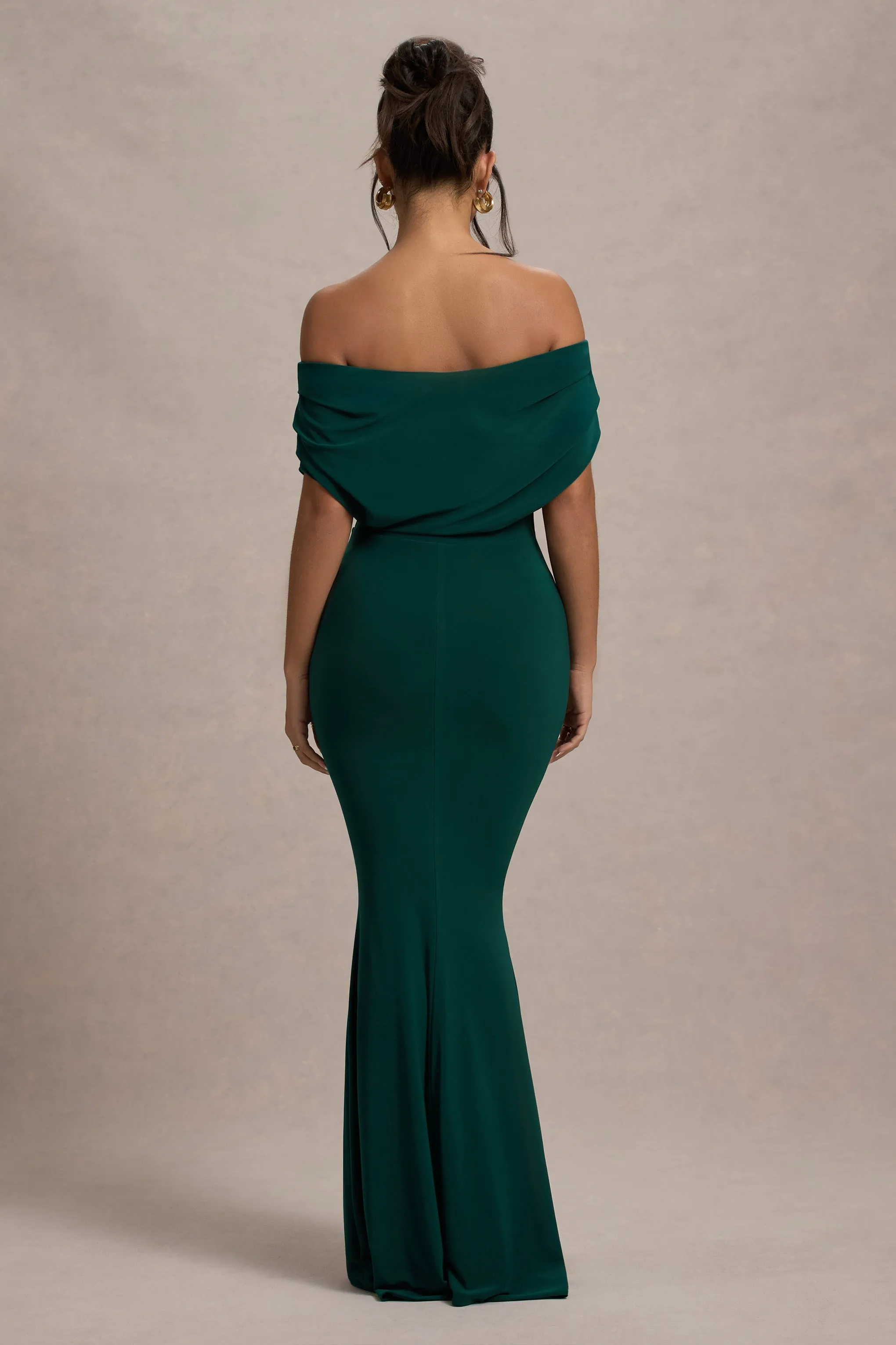 Bowden | Bottle Green Bardot Maxi Dress sold by Club L London product image thumbnail 2