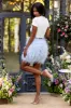 Day Dream | Powder Blue Feather Mini Skirt sold by Club L London