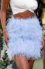 Day Dream | Powder Blue Feather Mini Skirt sold by Club L London