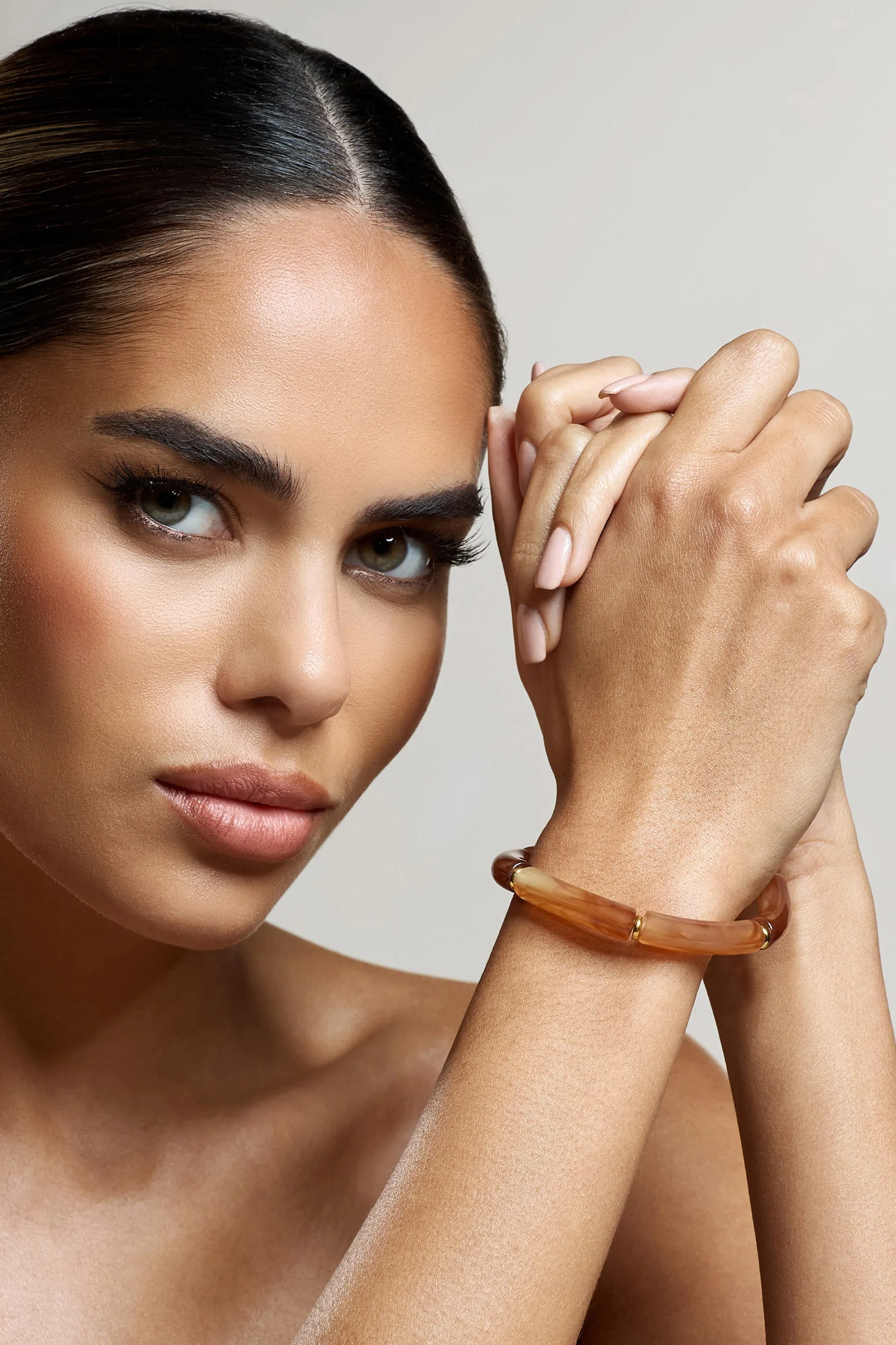 Zana | Brown Resin Bracelet sold by Club L London product image thumbnail 4