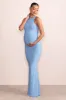 Nyssa | Powder Blue High Neck Sleeveless Maternity Maxi Dress sold by Club L London