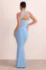 Nyssa | Powder Blue High Neck Sleeveless Maternity Maxi Dress sold by Club L London