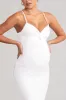 Nelly | White Maternity Cami Midi Dress with Twist Plunge sold by Club L London
